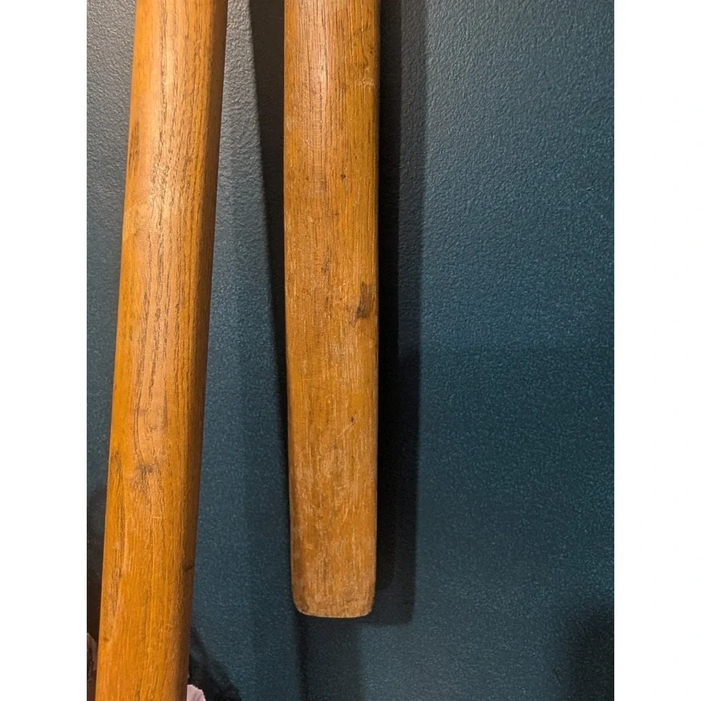 VTG Wooden Butter Paddle & Turned Stirring Stick Set - 2pc Rustic Farmhouse Lot